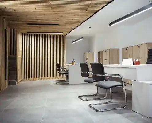 Plano arquitectónico del Centro Alcorisa con distribución de planta baja y primera.