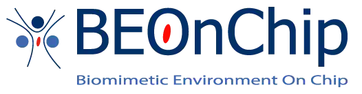 Logo de BEOnChip, empresa especializada en microtecnologías para cultivos celulares biomiméticos.